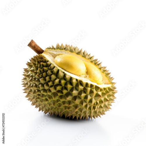 King of fruits, durian isolated on white background.