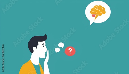 Modern Flat Style Vector Illustration of Man Talking About Problems photo