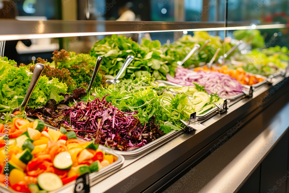 Obraz premium Fresh salad bar variety