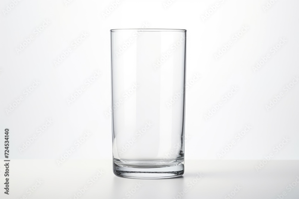 Close-up Empty glass on white background Close-up Empty glass on white background