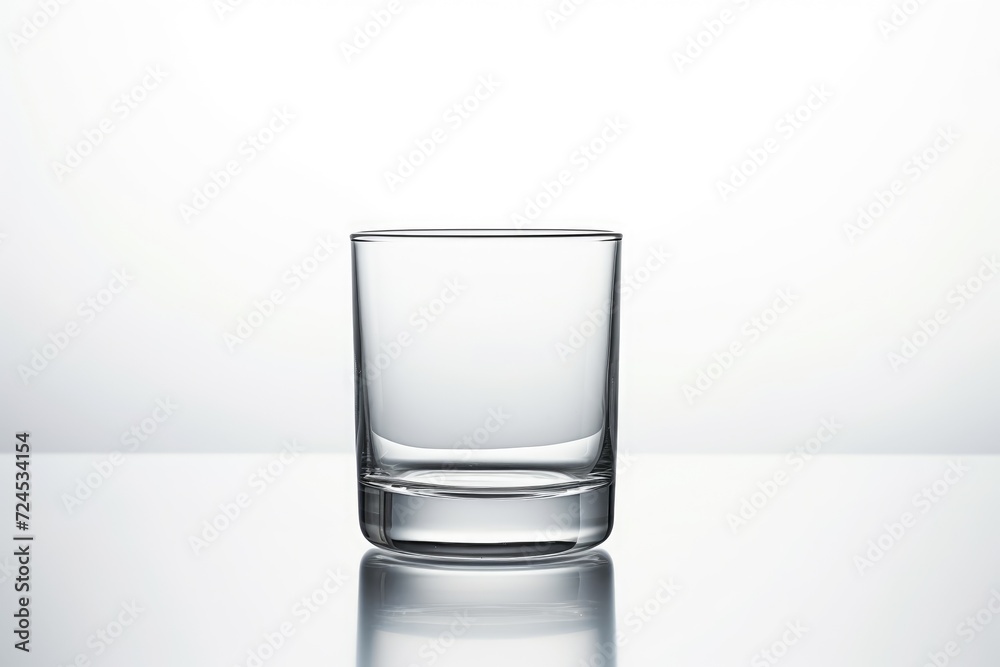Close-up Empty glass on white background Close-up Empty glass on white background