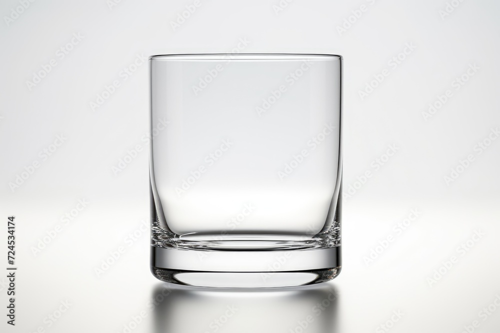 Close-up Empty glass on white background Close-up Empty glass on white background