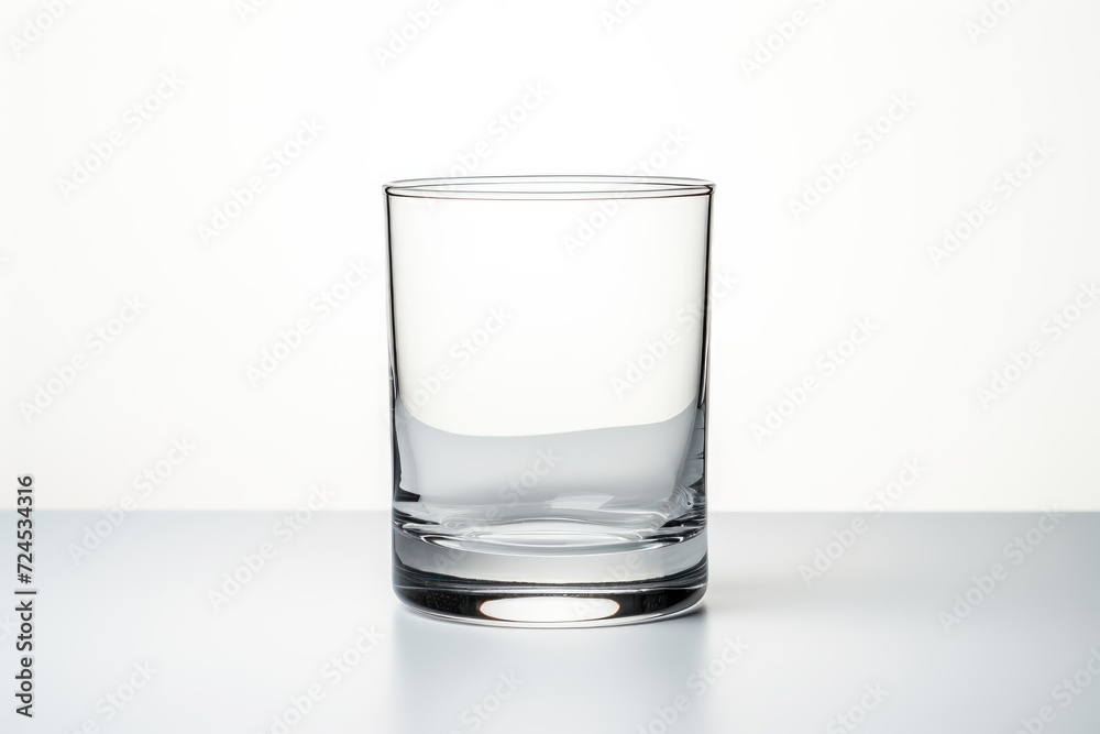 Close-up Empty glass on white background Close-up Empty glass on white background