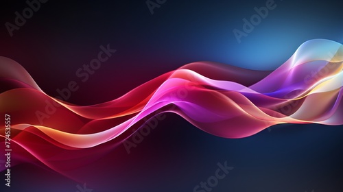 Neon colored abstract blurred light waves with lighting effects for vibrant banner design