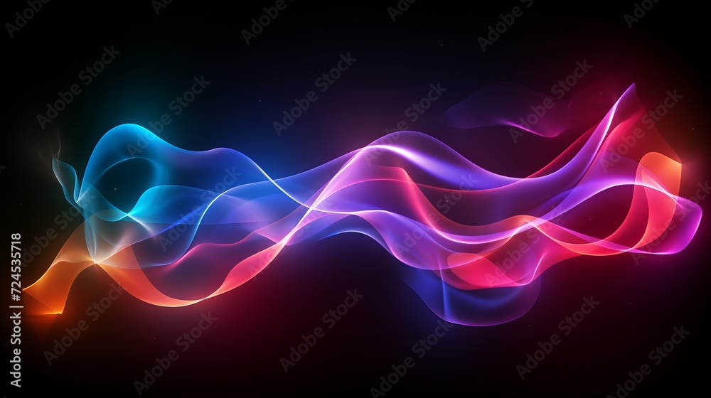 lively and dynamic neon-coloured abstract blurred background with vibrant lighting effects, banner