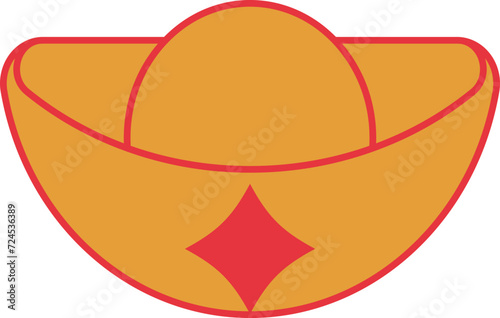 Chinese ingots gold element vector