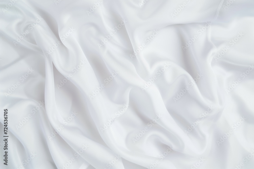 Closeup of rippled white silk fabric
