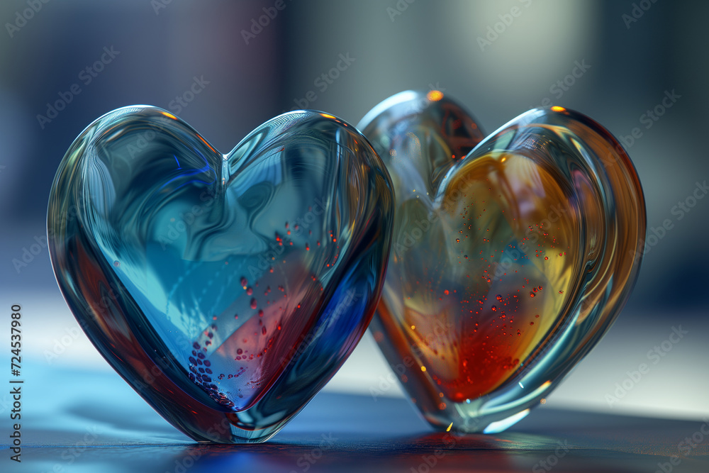 Two glass hearts Two glass hearts