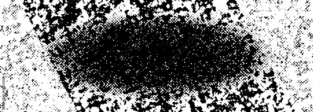 Fototapeta premium An abstract black and white halftone grunge texture background image.