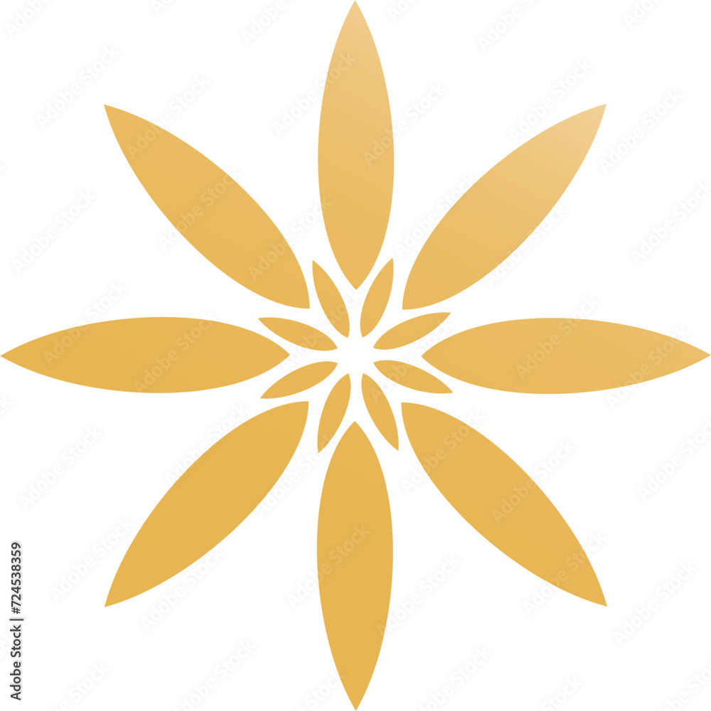 Golden cherry blossom flower element vector Golden cherry blossom flower element vector