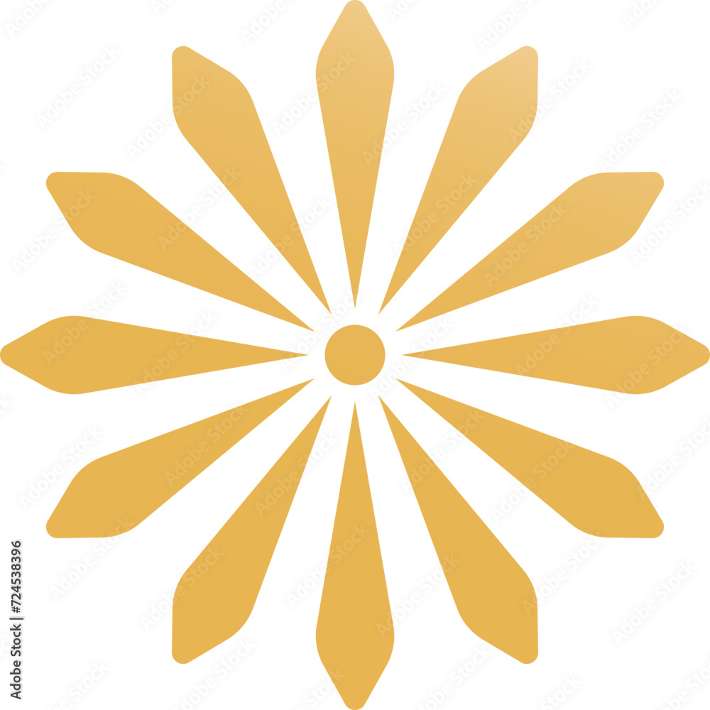 Golden cherry blossom flower element vector Golden cherry blossom flower element vector