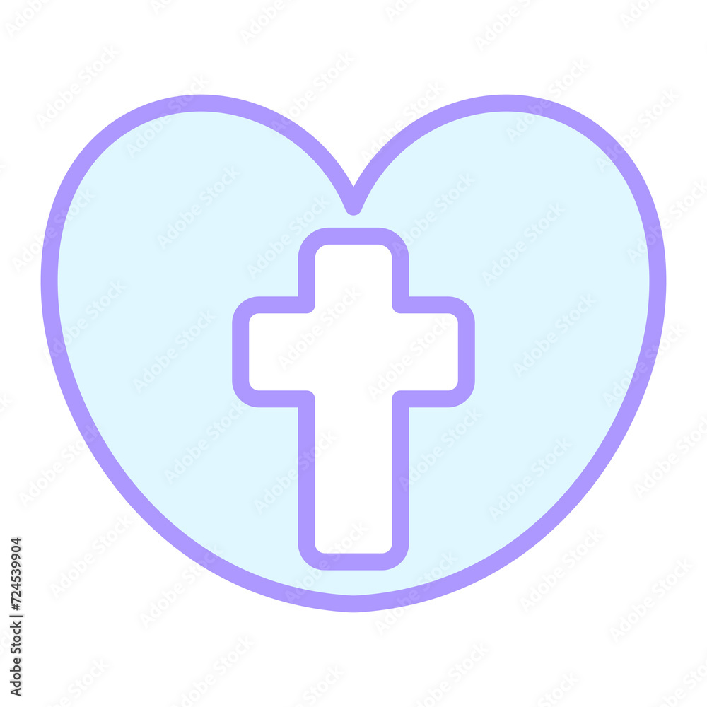 ハート十字架アイコン★PNG