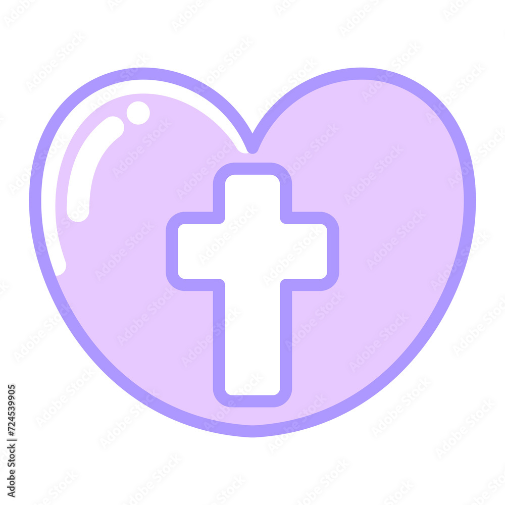 Fototapeta premium ハート十字架なアイコン⭐︎PNG
