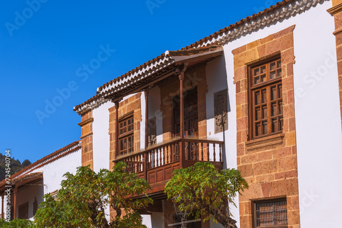 Beautiful Wooden Canarian Balcony In Teror photo