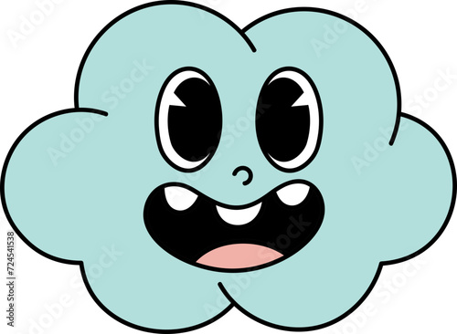 Cute cloud character illustration vecter