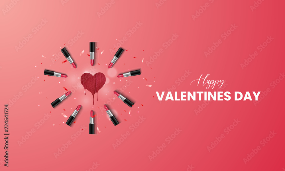 Happy Valentine day. Creative valentine day ads. Creative Design for banner, poster, 3D illustration. Happy Valentine day. Creative valentine day ads. Creative Design for banner, poster, 3D illustration.