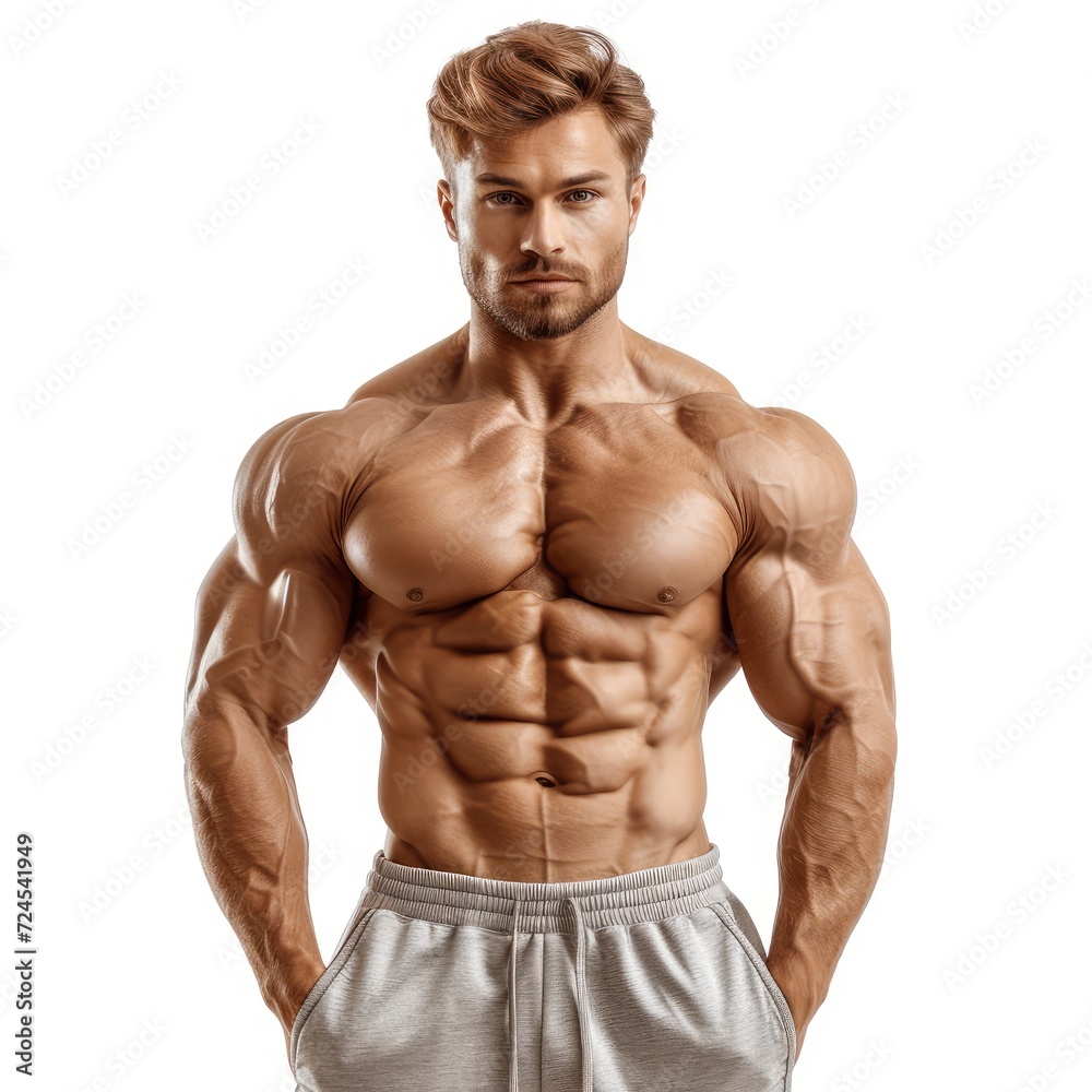 Bodybuilder Posing Beautiful Sporty Guy Male On White Background, Illustrations Images Bodybuilder Posing Beautiful Sporty Guy Male On White Background, Illustrations Images