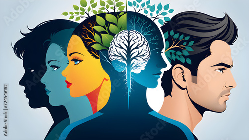 human mental environmental stressors vector illustration