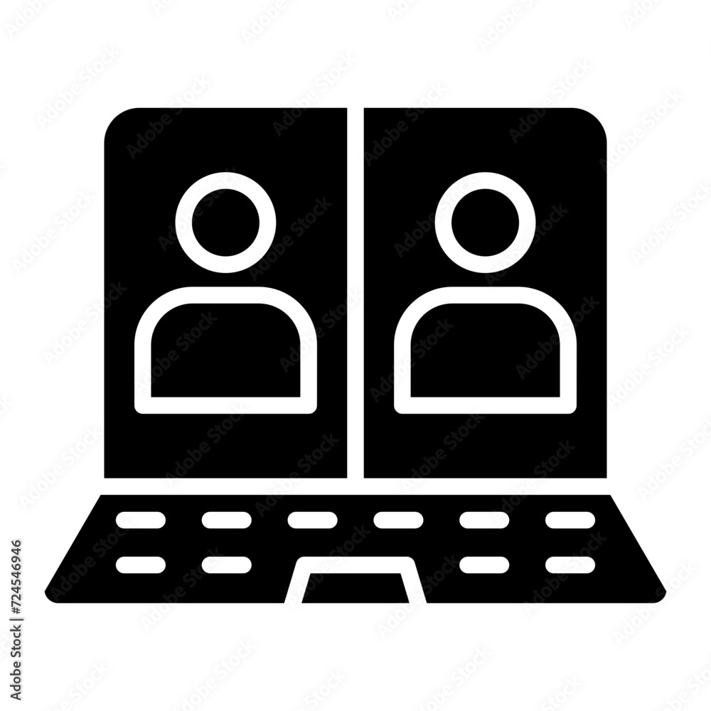 Meeting on Laptop Icon Style Meeting on Laptop Icon Style