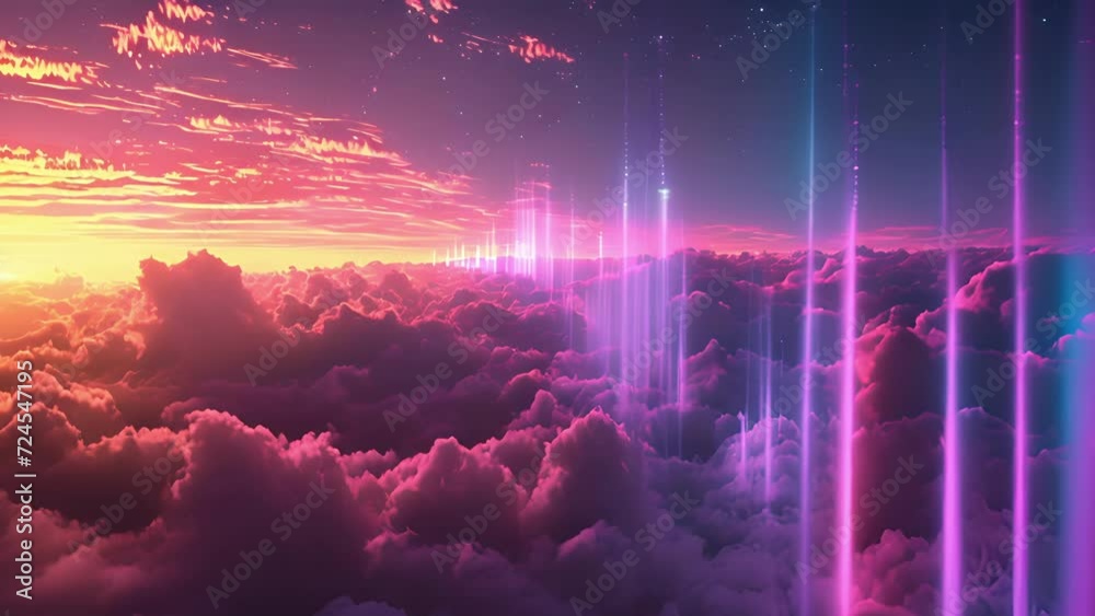 The ambience of a serene evening sky is enhanced by a unique spectacle ...