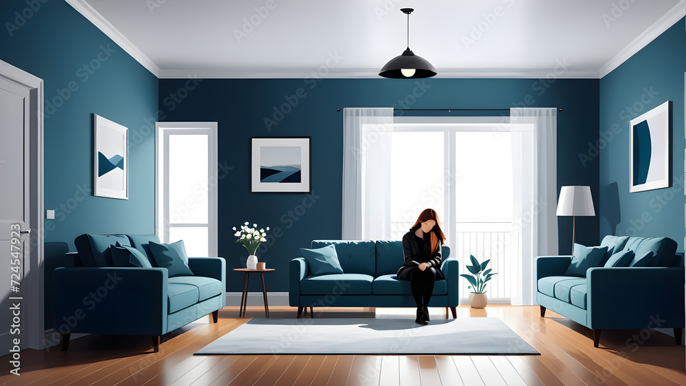 human mental health isolation and loneliness in the home vector. concept of psychological problems. Mental disorders, illnesses and Depression, bipolar and ocd psychology health concept. human mental health isolation and loneliness in the home vector. concept of psychological problems. Mental disorders, illnesses and Depression, bipolar and ocd psychology health concept.