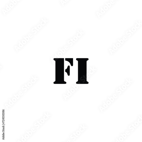 Simple initial letter logo modern FI. Initial Letter I and F Linked. Usable for Business and Branding Logos. Flat Vector Logo Design Template Element.