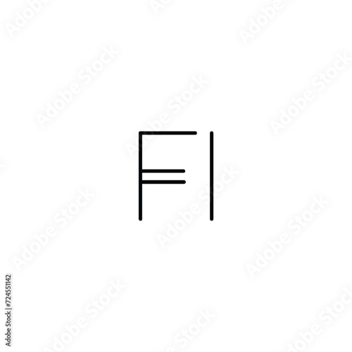 Simple initial letter logo modern FI. Initial Letter I and F Linked. Usable for Business and Branding Logos. Flat Vector Logo Design Template Element.
