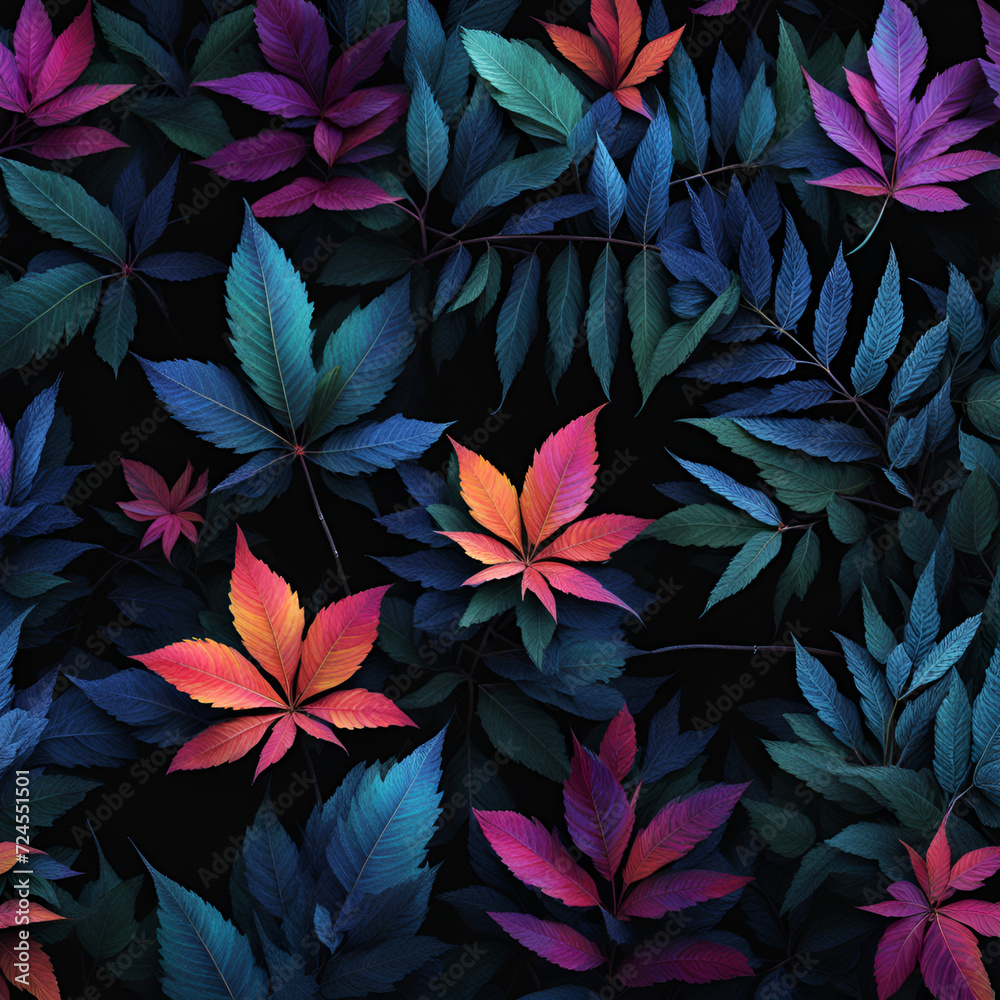 colorful leaves background, generative ai