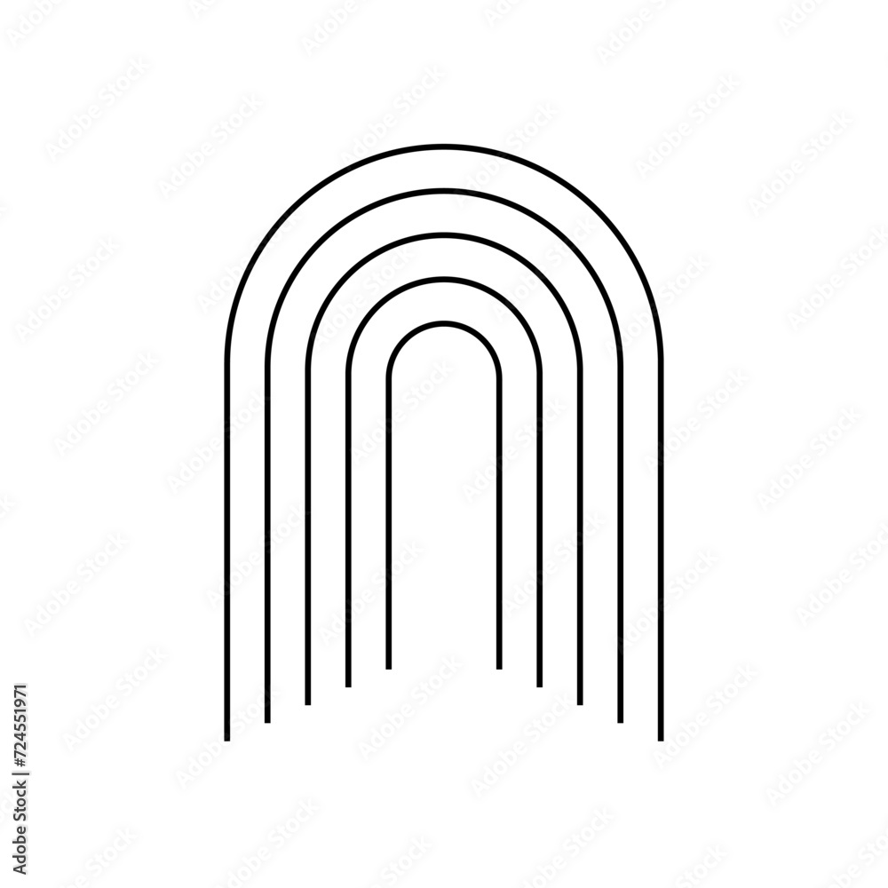 Zen arch line stripes, rainbow vector illustration Zen arch line stripes, rainbow vector illustration