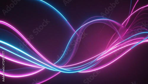 3d render, abstract pink blue neon background, unfocused curvy glowing lines and bokeh lights, ultraviolet wallpaper