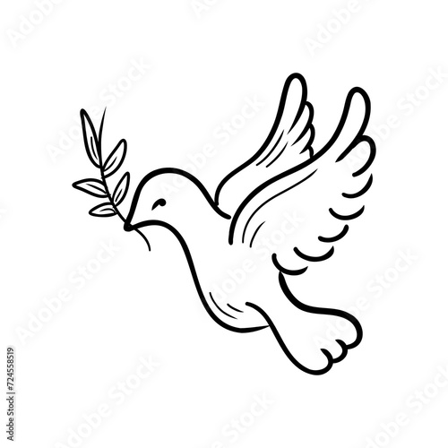 dove of peace on the white