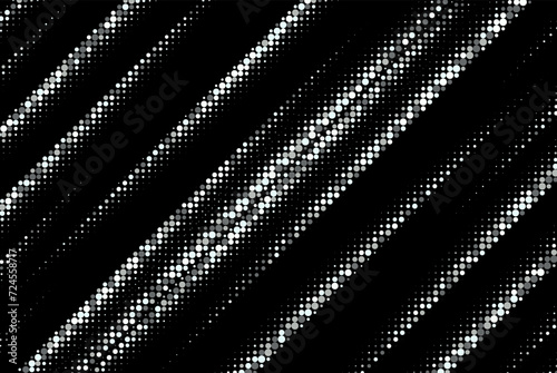 Poster design of silver dots halftone on black background, holiday background
