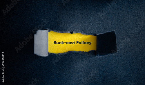 Sunk-cost Fallacy Banner. Irrational Decision Making, Cognitive Bias, Flawed Logic.