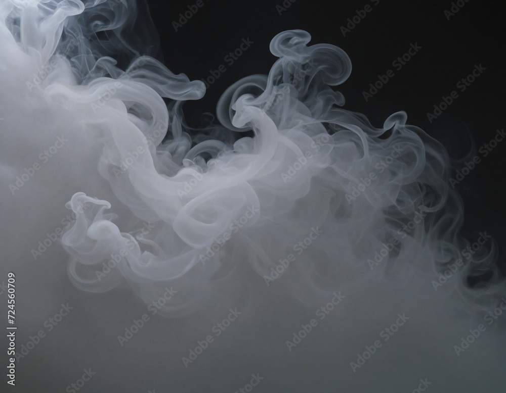 cloud of smoke, black and white background template