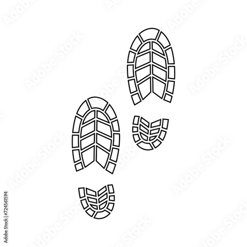 Shoe prints icon vector. Footprints illustration sign. Shoes symbol or logo.