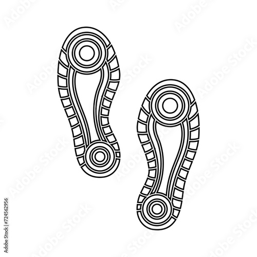 Shoe prints icon vector. Footprints illustration sign. Shoes symbol or logo.