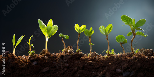 Group of young plants growing,young plants, seedlings, growth, greenery, plant nursery, gardening, agricultural, horticulture,