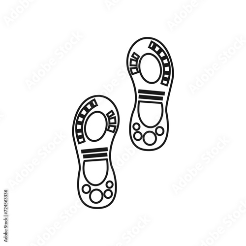 Shoe prints icon vector. Footprints illustration sign. Shoes symbol or logo.