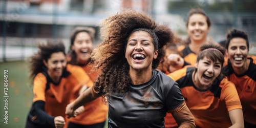 Triumphant Moments: Women’s Soccer Team in Joyful Celebration