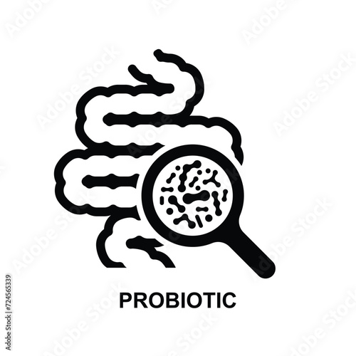 Probiotic icon.Probiotics are live microorganisms that are intended to have health benefits when consumed or applied to the body isolated on background vector illustration.