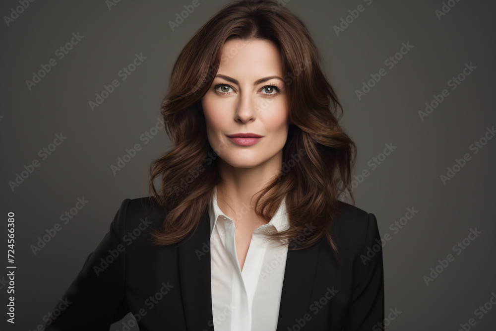 Image of pretty businesswoman looking at camera Image of pretty businesswoman looking at camera