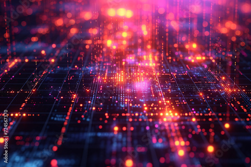 Wallpaper Mural Abstract glowing red network grid on a dark background Torontodigital.ca