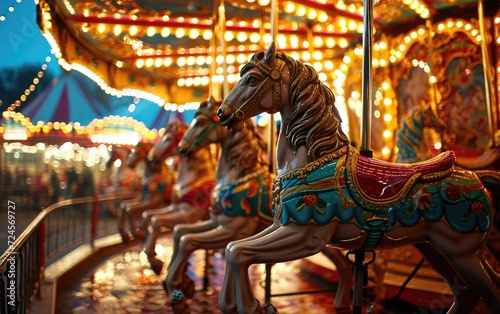 Vibrant Carousel Horse Extravaganza
