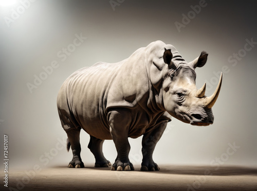 Rhinoceros on White
