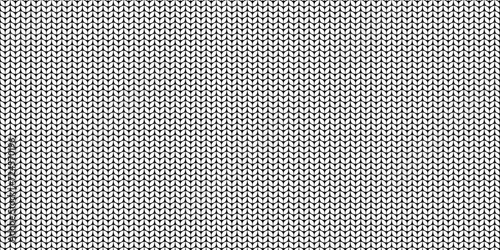  Knitting seamless classic vector pattern. Knit black and white pattern.Simple Knitted pattern on white background. Easy stitch pattern