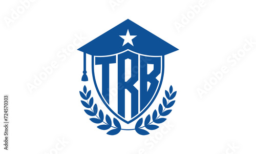 TRB three letter iconic academic logo design vector template. monogram, abstract, school, college, university, graduation cap symbol logo, shield, model, institute, educational, coaching canter, tech photo