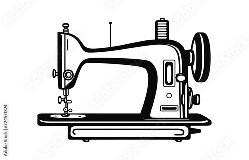 A Sewing machine black silhouette vector art isolated on a white background