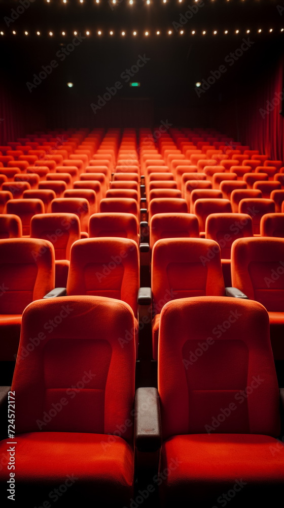 Fototapeta premium Bold Red Movie Theater Chairs