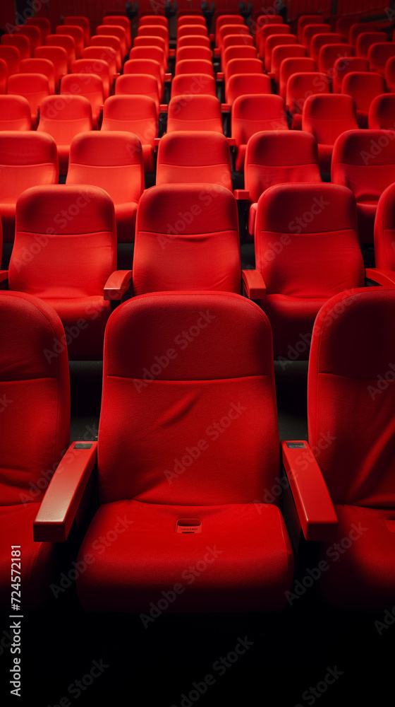 Fototapeta premium Bold Red Movie Theater Chairs