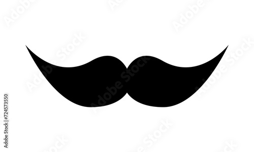 Black vintage moustache man icon flat vector icon